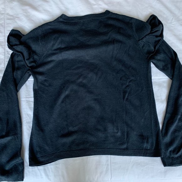 Jacqueline de Yong (JDY) navy Frill Sweater SMALL - Picture 4 of 4